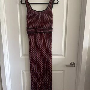 Elegant Missoni Orange and Purple Patterned Maxi Dress